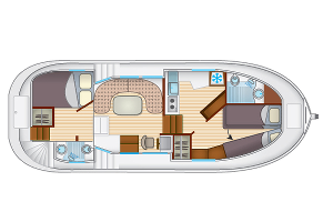 Pénichette 1020 FB - Hausboot-Grundriss