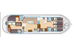 Pénichette 1400 FB - Hausboot-Grundriss