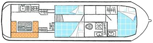 Pénichette 1107 W - Hausboot-Grundriss