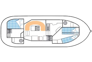 Pénichette 1020 FB - Hausboot-Grundriss