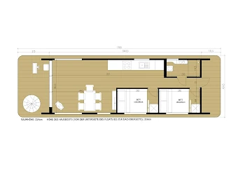 Bungalow Hausboot WOMA D13 Aquila - Hausboot-Grundriss