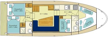 Passion 12.60 Sport Samuel - Hausboot-Grundriss