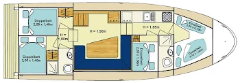 Passion Classic 12.60 Martin - Hausboot-Grundriss