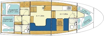 Passion Classic 12.70 Aaron - Hausboot-Grundriss