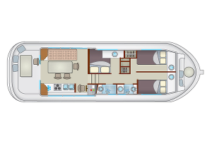 Pénichette 1260 R - Hausboot-Grundriss
