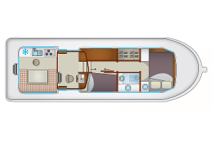 Pénichette 1106 FB - Hausboot-Grundriss