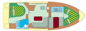 Pedro Skiron Typ 2 Aliyah - Hausboot-Grundriss