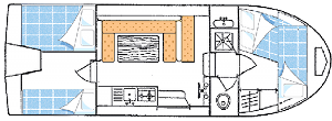 Riviera 920 - Hausboot-Grundriss