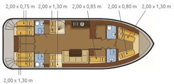 Babro 1500 Pool Pura Vida 2 - Hausboot-Grundriss