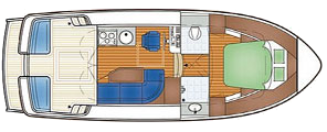 Jetten 30 Sedan Lina - Hausboot-Grundriss