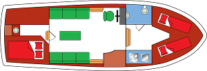 Palan-C 950 Kloek - Hausboot-Grundriss