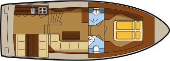 Gruno 33 Subliem Viola - Hausboot-Grundriss