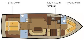 Gruno 38 E Royal Vanessa - Hausboot-Grundriss