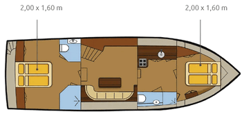 Gruno 37 Excellent Monique 2 - Hausboot-Grundriss