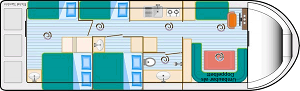Eau Claire 1130 Quattro - Hausboot-Grundriss
