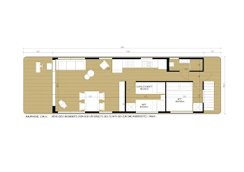 Bungalow Hausboot WOMA D13 Ariella - Hausboot-Grundriss