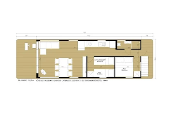 Bungalow Hausboot WOMA D13 Miami - Hausboot-Grundriss