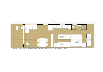 Bungalow Hausboot WOMA D13 Juno - Hausboot-Grundriss