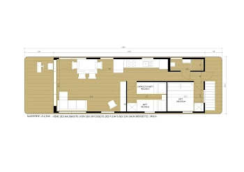 Bungalow Hausboot WOMA D13 Brino - Hausboot-Grundriss