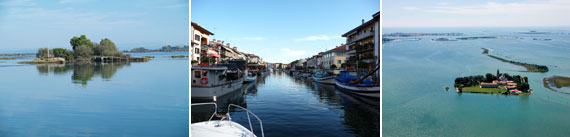 Ferien auf dem Hausboot in Italien / Lagune von Marano
