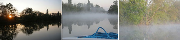 Ferien auf dem Wasser - Sonnenuntergang und Nebel